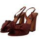 Dolce & Gabbana Burgundy Bow Applique Leather Heels