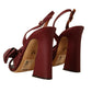 Dolce & Gabbana Burgundy Bow Applique Leather Heels