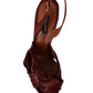 Dolce & Gabbana Burgundy Bow Applique Leather Heels