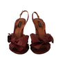 Dolce & Gabbana Burgundy Bow Applique Leather Heels