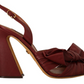 Dolce & Gabbana Burgundy Bow Applique Leather Heels