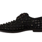 Dolce & Gabbana Elegant Gros Grain Lace-Up Jeweled Flats