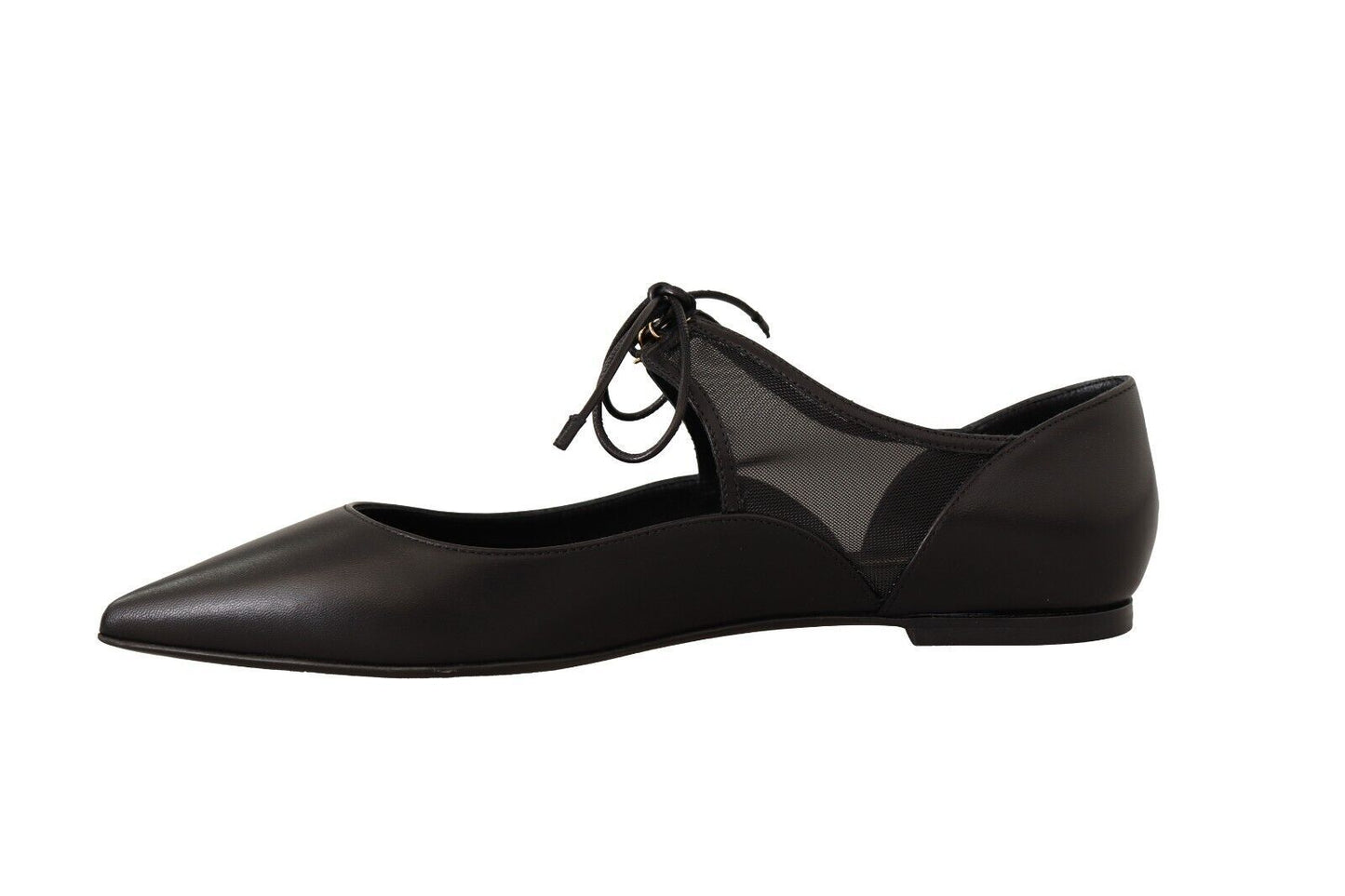 Dolce & Gabbana Elegant Black Mesh Ballerina Flats