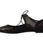 Dolce & Gabbana Elegant Pointed Toe Lace-Up Ballerina Flats