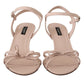 Dolce & Gabbana Chic Light Pink Kitten Heel Sandals