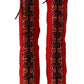 Dolce & Gabbana Red Lace-Up Knee High Leather Boots