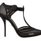 Dolce & Gabbana Elegant Mesh T-Strap Stiletto Pumps