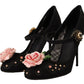 Dolce & Gabbana Elegant Floral Crystal Mesh Pumps