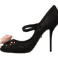 Dolce & Gabbana Elegant Floral Crystal Mesh Pumps