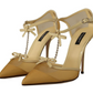 Dolce & Gabbana Elegant Yellow Mesh Heels For Special Occasions