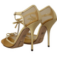 Dolce & Gabbana Elegant Yellow Mesh Heels For Special Occasions