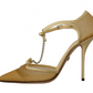 Dolce & Gabbana Elegant Yellow Mesh Heels For Special Occasions