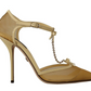 Dolce & Gabbana Elegant Yellow Mesh Heels For Special Occasions