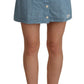 Comme Des Fuckdown Chic High Waist Blue A-Line Mini Skirt