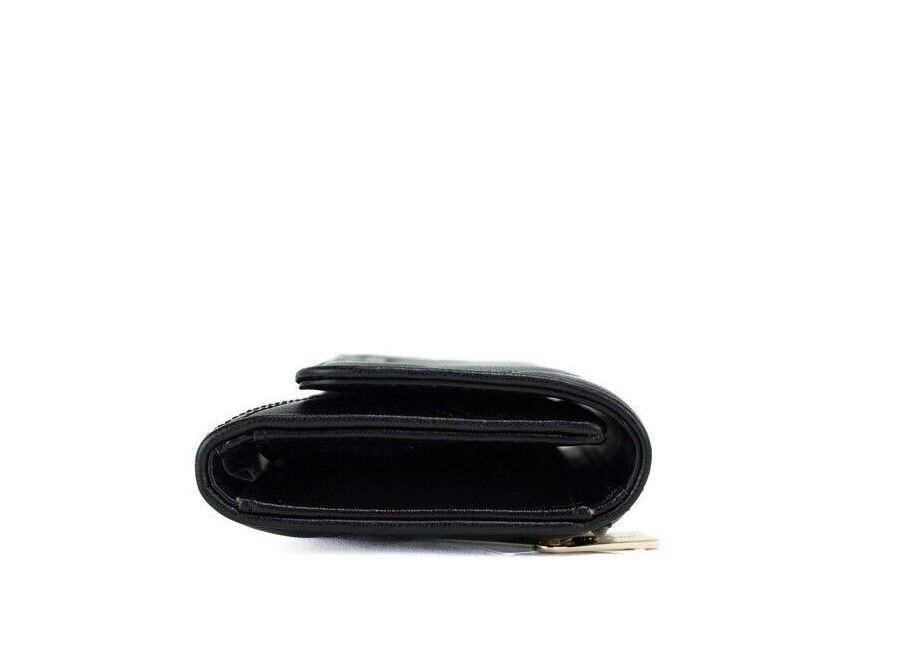 Michael Kors Jet Set Travel Large Black Quilted Vegan Leather Trifold Wallet