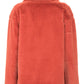 Imperfect Elegant Red Faux Fur Jacket with Button Closure