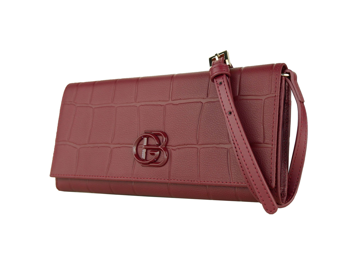 Baldinini Trend Red Calfskin Women Crossbody Bag