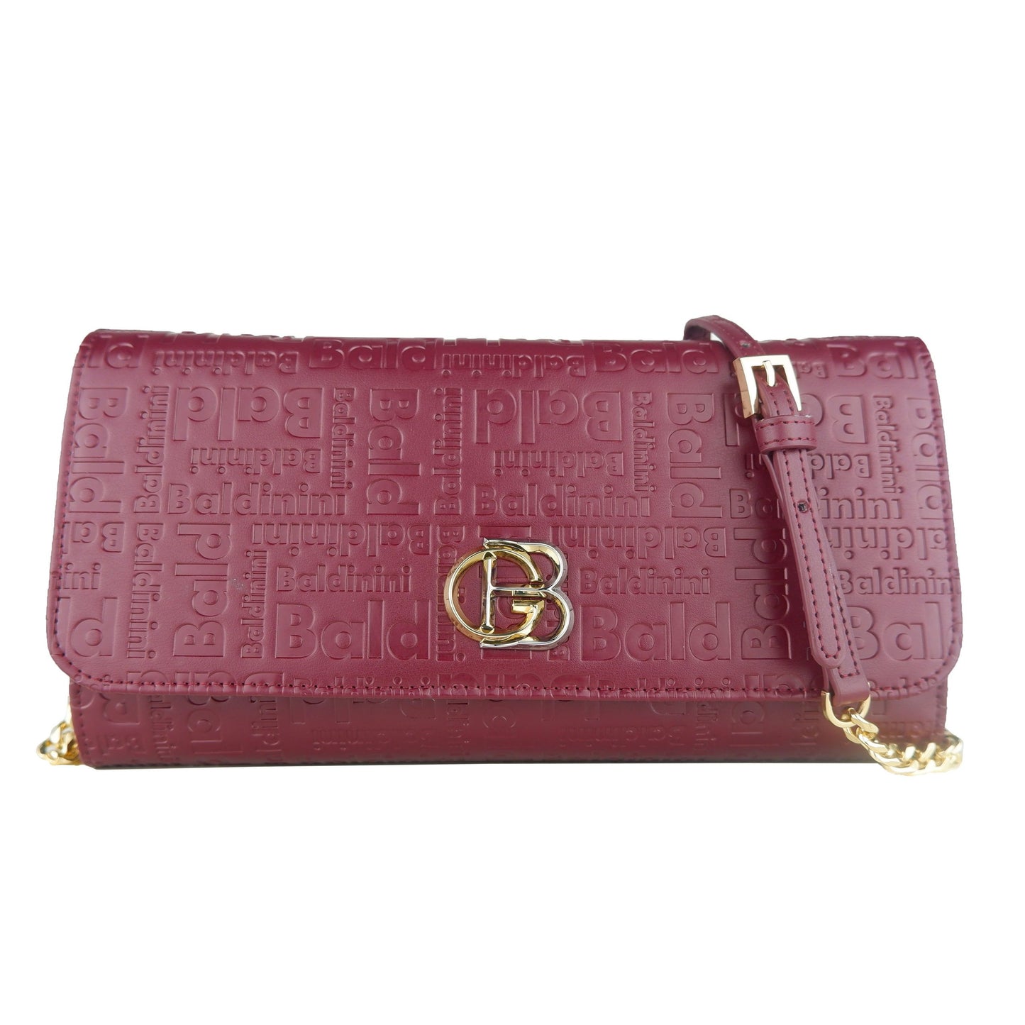 Baldinini Elegant Burgundy Calf Leather Crossbody Bag