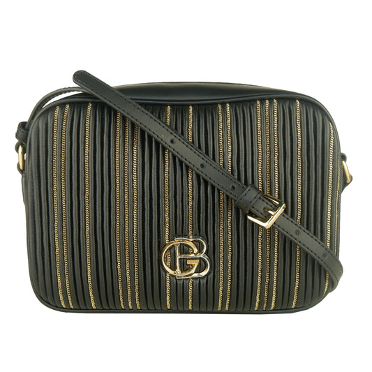 Baldinini Black Calfskin Women Crossbody