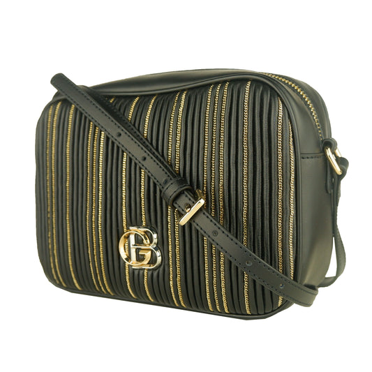 Baldinini Black Calfskin Women Crossbody