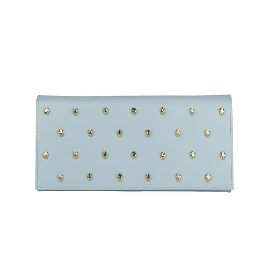 Cavalli Class Light Blue Calfskin Women Crossbody