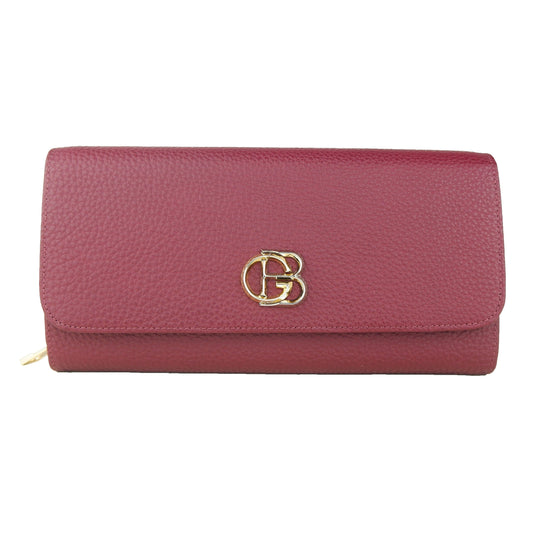 Baldinini Dark Red Calfskin Women Wallet