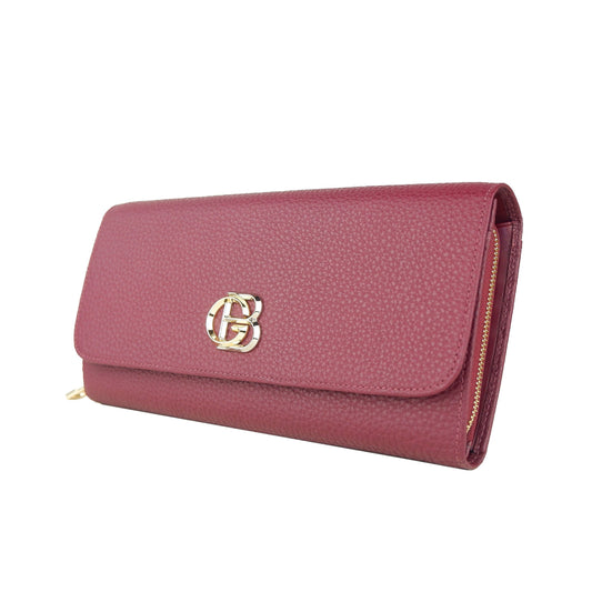 Baldinini Dark Red Calfskin Women Wallet