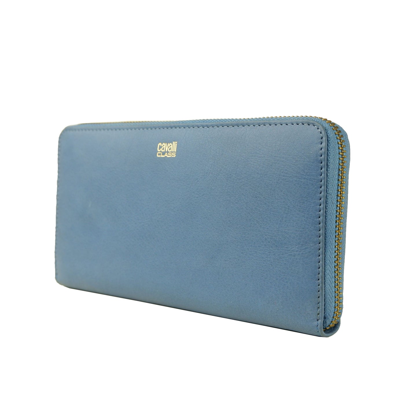 Cavalli Class Blue Calfskin Women Wallet