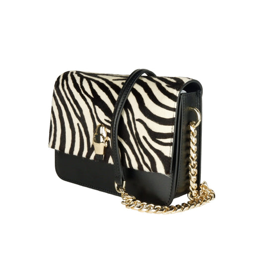 Cavalli Class Black Calfskin Women Crossbody Bag