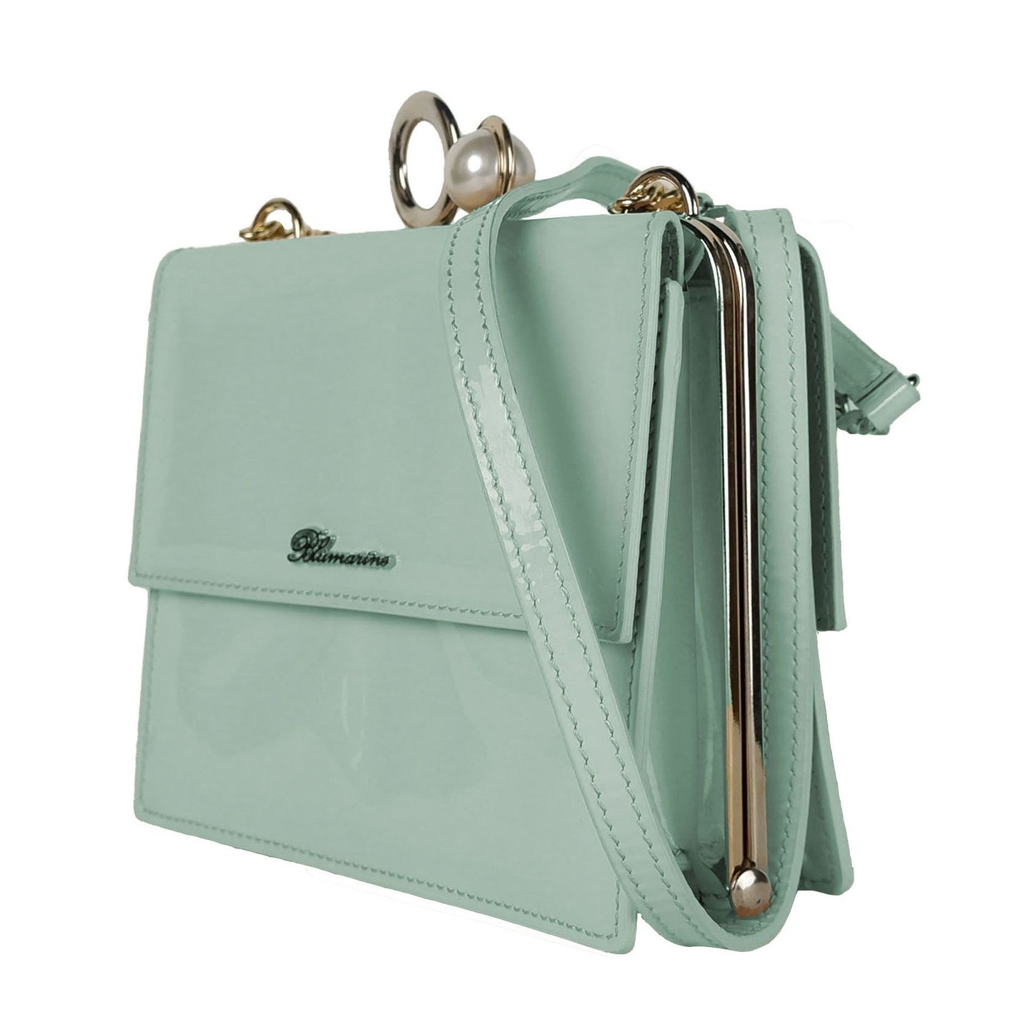 Blumarine Elegant Mint Green Small Shoulder Bag