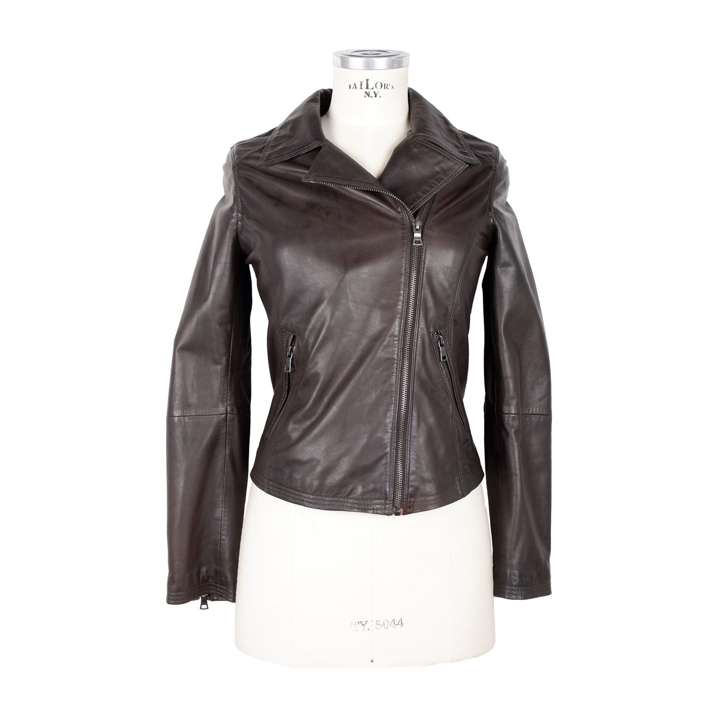 Emilio Romanelli Brown Leather Women Jacket