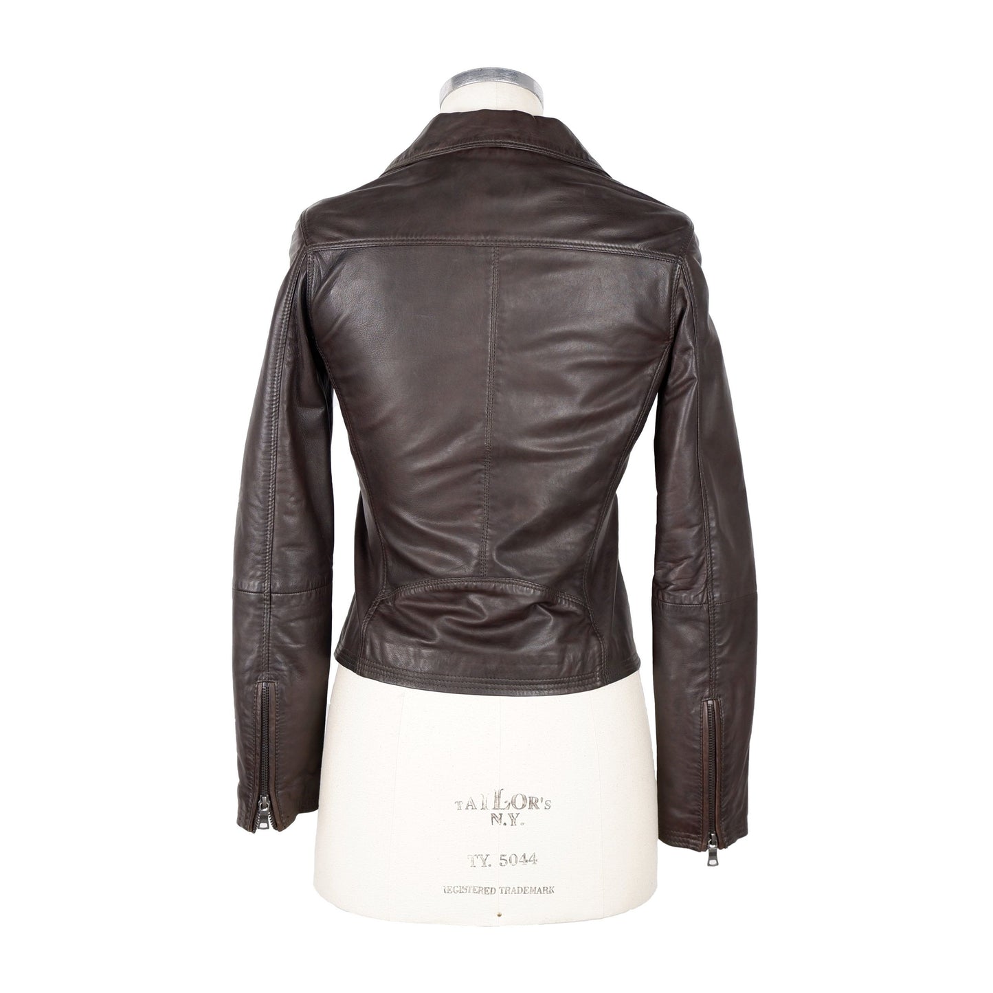 Emilio Romanelli Brown Leather Women Jacket