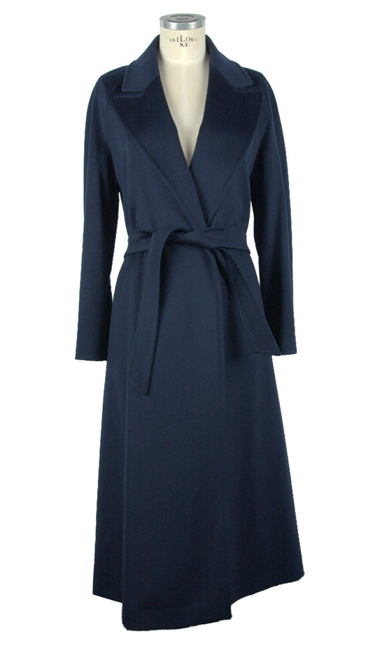 Made in Italy Blue Wool Women Coat