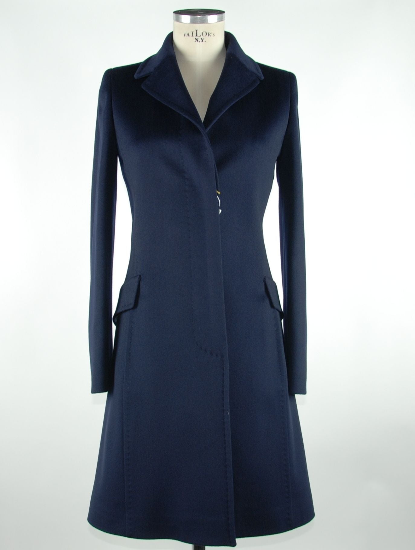 Made in Italy Blue Virgin Wool Women's Coat