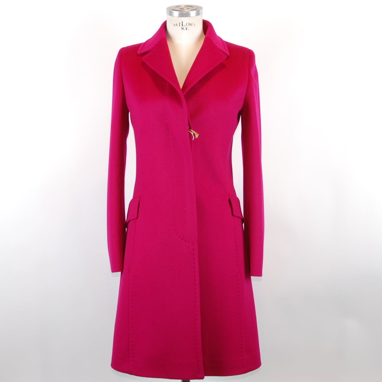 Made in Italy Fuchsia Wool Women Coat