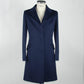 Made in Italy Elegant Blue Virgin Wool Martingale Coat