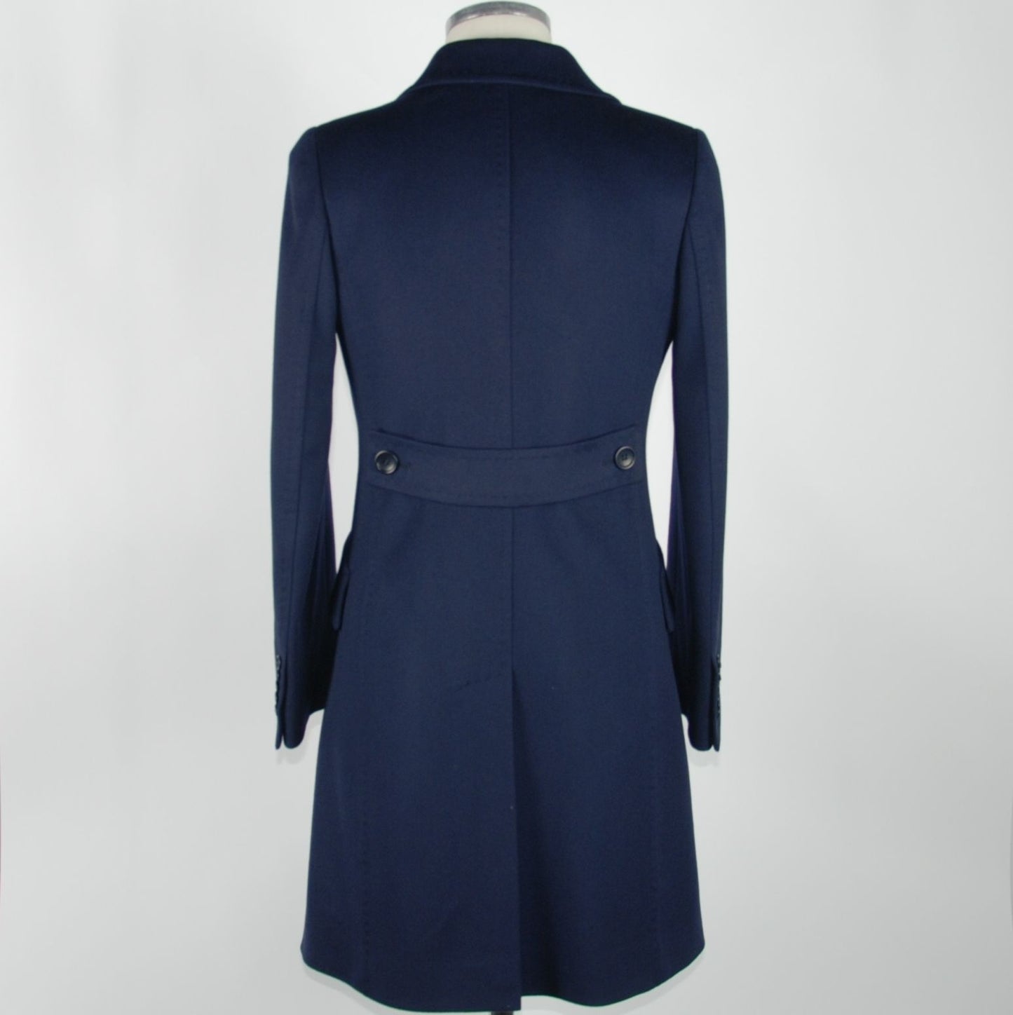 Made in Italy Elegant Blue Virgin Wool Martingale Coat