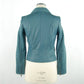 Emilio Romanelli Chic Blue Leather Jacket with Zip Closure