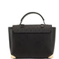 Michael Kors Manhattan Medium Black Signature Leather Purse Satchel Handbag