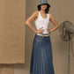 Don The Fuller Chic Blue Denim Pleated Skirt