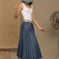 Don The Fuller Chic Blue Denim Pleated Skirt