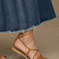 Don The Fuller Chic Blue Denim Pleated Skirt