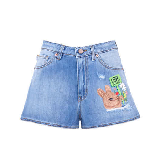 Love Moschino Blue Cotton Women Short