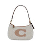 COACH Teri Small Shearling Fur Leather Logo Motif Shoulder Handbag Purse