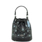 COACH Dempsey 15 Small Snowflake Print Graphite Coated Canvas Bucket Bag