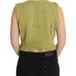 PINK MEMORIES Elegant Green Sleeveless Vest Sweater