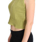 PINK MEMORIES Elegant Green Knit Sleeveless Vest Sweater