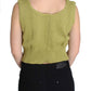 PINK MEMORIES Elegant Green Knit Sleeveless Vest Sweater