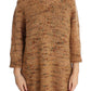 PINK MEMORIES Chic Brown Oversize Knitted V-Neck Sweater