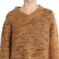 PINK MEMORIES Chic Brown Oversize Knitted V-Neck Sweater